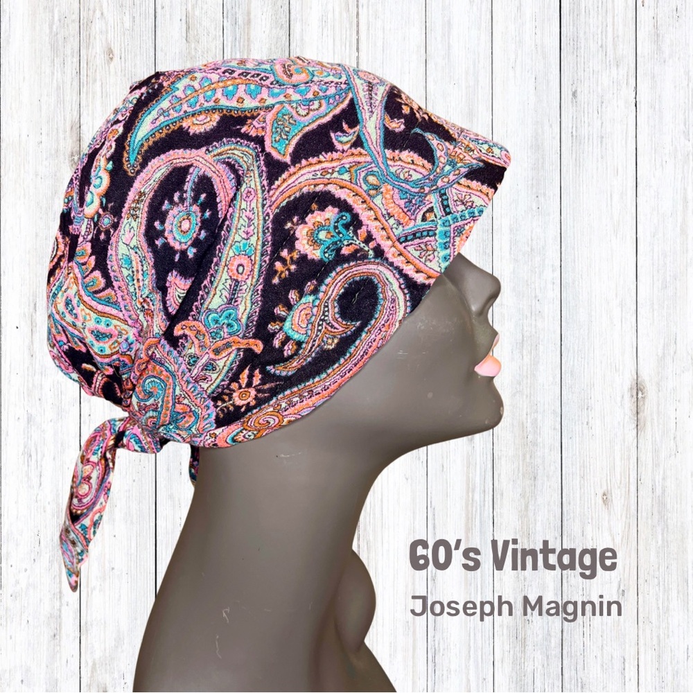 Vintage 60’s Joseph Magnin Paisley Bonnet Hat